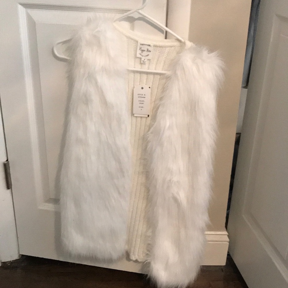 Winter ivory fur vest